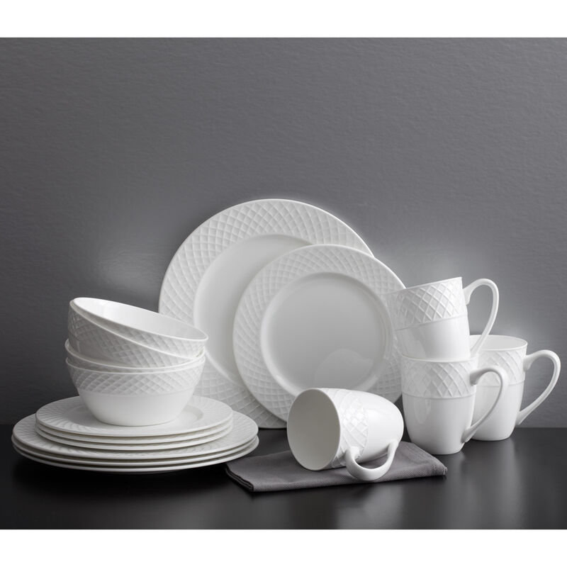 Mikasa Trellis 16 Piece Bone China Dinnerware Set, Service for 4